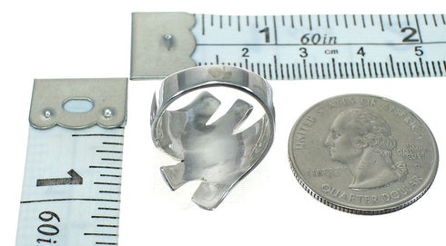Genuine Sterling Silver And Gaspeite Inlay Ring Size 5-3/4 RX63714